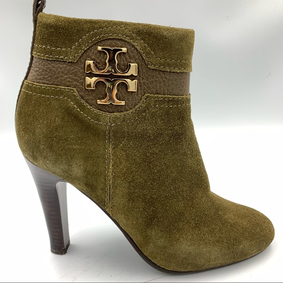NEW! Tory Burch Alaina Olive Green Suede Boots - Picture 6 of 15